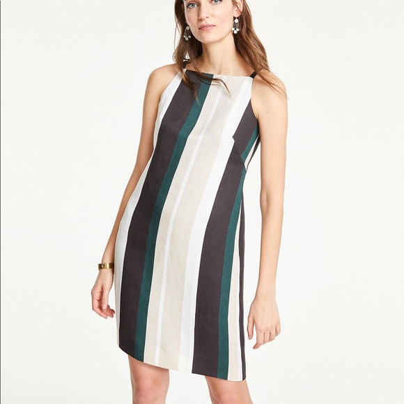 Ann Taylor Dresses & Skirts - Ann Taylor Linen Stripe Square Front Dress